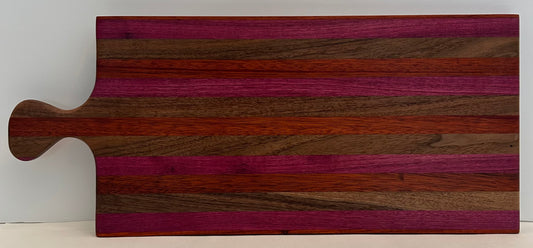 Walnut Purpleheart Padauk Charcuterie Board (23.5")