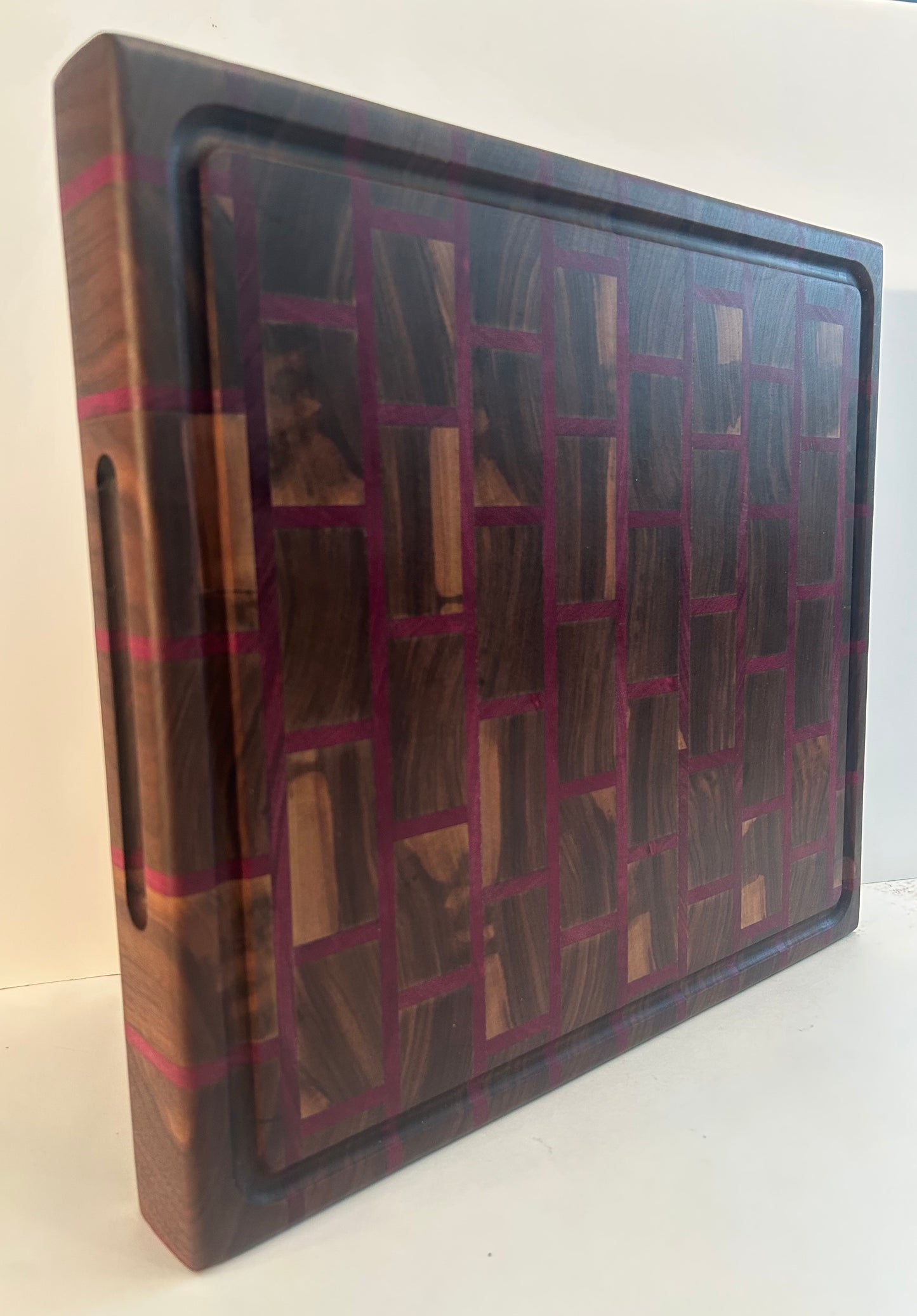 Walnut Purpleheart Brick Butcher Block (Square)