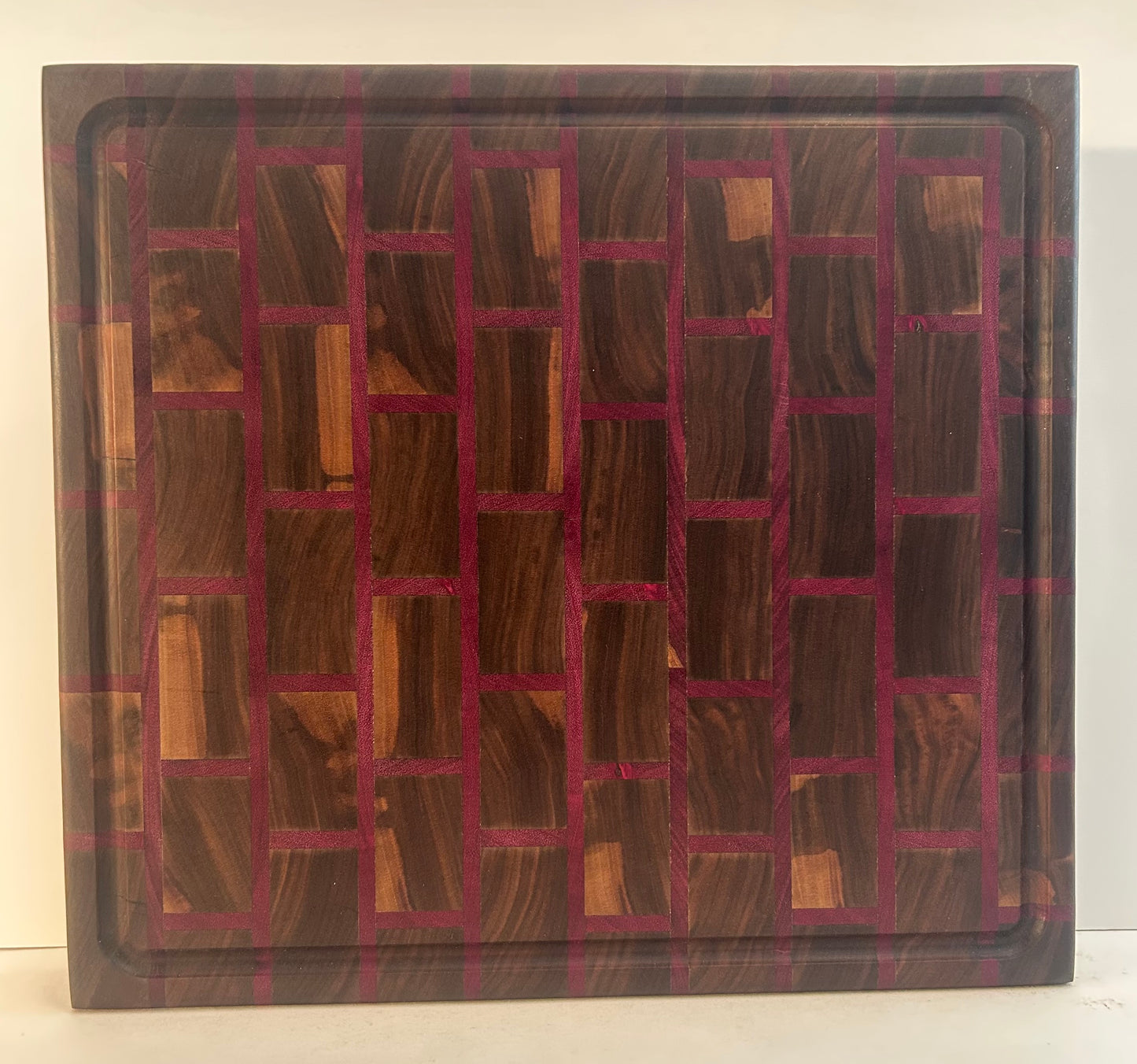 Walnut Purpleheart Brick Butcher Block (Square)